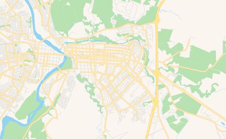 Printable street map of  Osorno, Chile. Map template for business use.のイラスト素材