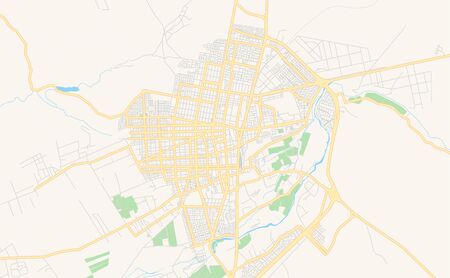 Printable street map of  Calama, Chile. Map template for business use.のイラスト素材