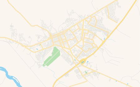 Printable street map of  Guanare, Venezuela. Map template for business use.のイラスト素材