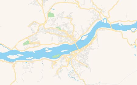 Printable street map of  Colatina, Brazil. Map template for business use.のイラスト素材