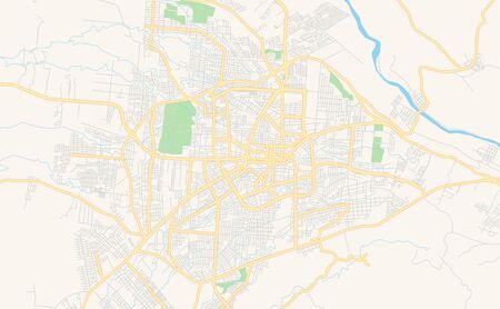 Printable street map of  Santo Domingo de los Colorados, Ecuador. Map template for business use.のイラスト素材