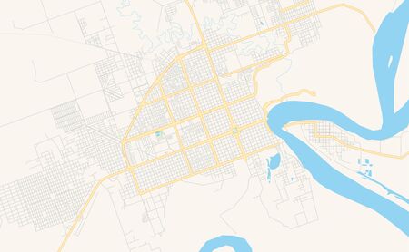 Printable street map of  Formosa, Argentina. Map template for business use.のイラスト素材