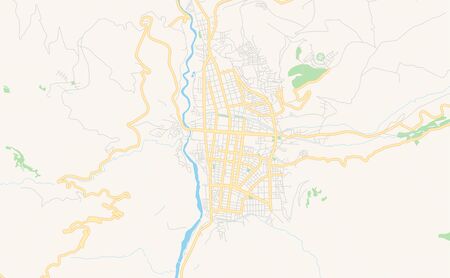 Printable street map of  Huaraz, Peru. Map template for business use.のイラスト素材