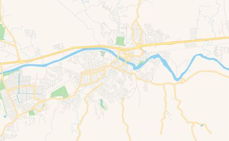 Printable street map of  Resende, Brazil. Map template for business use.のイラスト素材