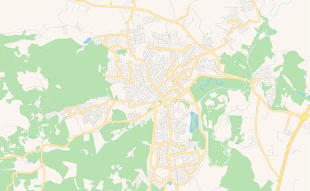 Printable street map of  Pouso Alegre, Brazil. Map template for business use.のイラスト素材