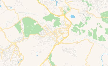 Printable street map of  Vespasiano, Brazil. Map template for business use.のイラスト素材