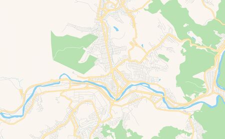 Printable street map of  Coronel Fabriciano, Brazil. Map template for business use.のイラスト素材