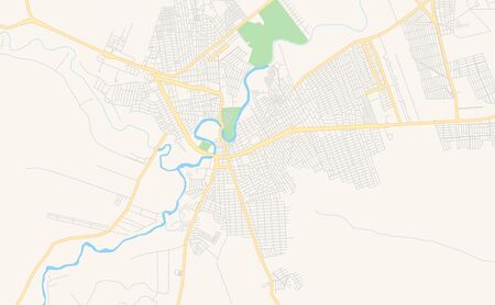 Printable street map of  Barreiras, Brazil. Map template for business use.のイラスト素材