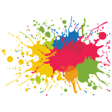 Hand-Drawn Colorful Splashes Vector Style. Handmade vector art.のイラスト素材