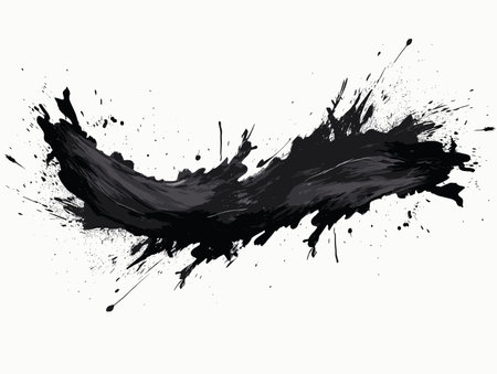Drawing of grunge brush stroke illustration separated, sweeping overdrawn lines.のイラスト素材
