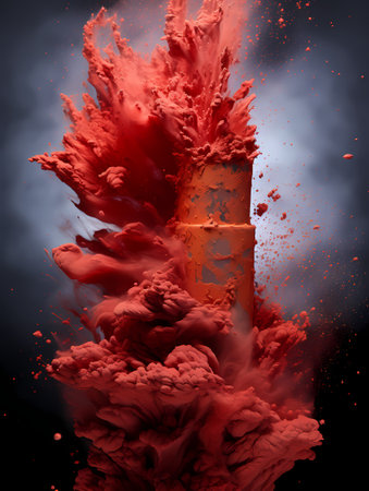 Powerful Explosion Of Red Dust, A Red Liquid Explosionの素材