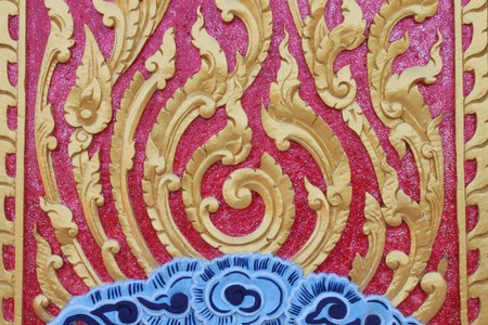 carving on the window of temple, Ban Dan, Burirum, North-East of Thailand