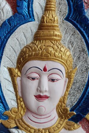 Thai art carving and paintingの写真素材