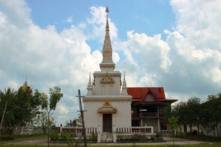 stupa in buddhist templeの写真素材