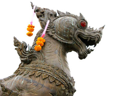 Lion Statue And Worshipの写真素材