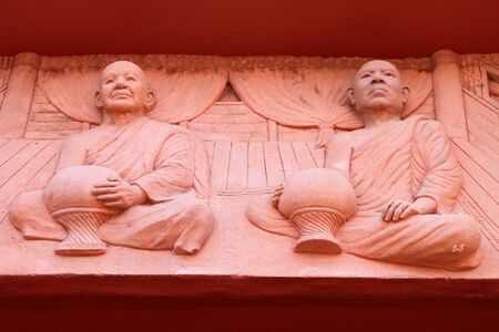 Buddhist Carving On Gable Of Pagodaの写真素材