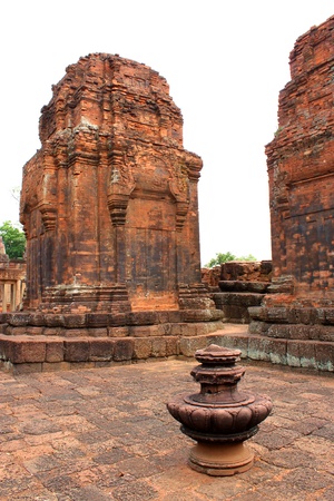 Towers in Prasat Muang Tam Stone Sanctuary, Buriram, Thailandの写真素材
