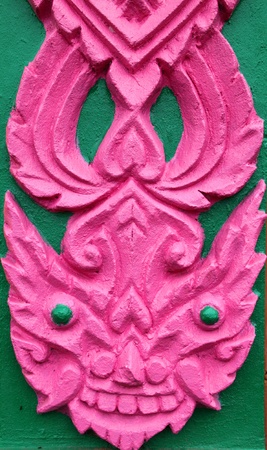 Buddhist art stucco on wall or pillar of church, temple and sanctuaryの写真素材