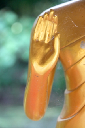 Right hand posture of Pratanporn Buddha statueの写真素材