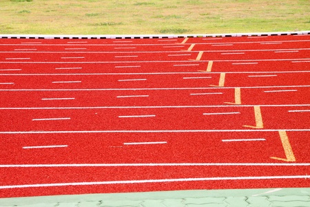 Running tracks of athletics in central public stadium, Mahasarakham, Thailandのeditorial素材