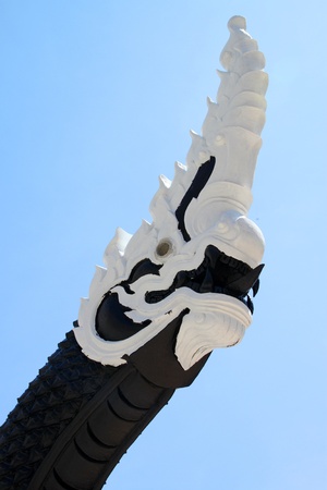 Naga head, Wat Phra Mongkol Muni Sri Nachuak, Mahasarakham, Thailand の写真素材