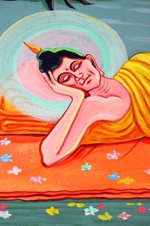 Buddha's biography painting on wall of templeのeditorial素材