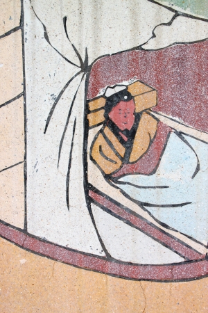 Picture at Chinese shrine in Payakkaphumphisai, Mahasarakham, Thailand.のeditorial素材