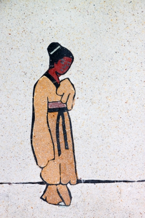 Picture at Chinese shrine in Payakkaphumphisai, Mahasarakham, Thailand.のeditorial素材