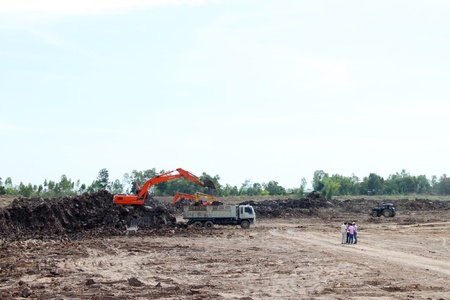 Reservoir construction site public project at Nong Lit-thi, Muang Mahasarakham, Thailand