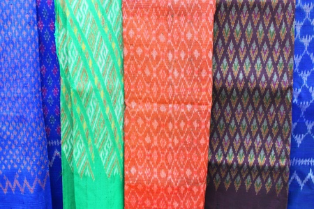 Colorful luxury and expensive clothes textureの写真素材