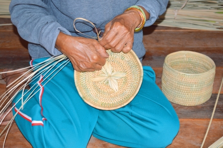 hands woven sedgeの写真素材