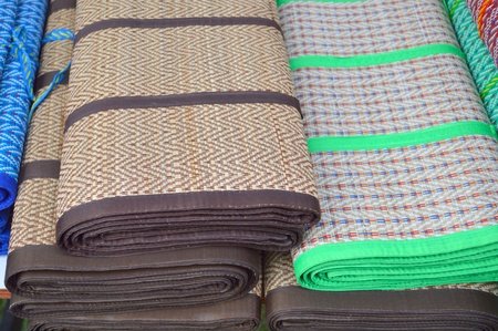 handmade woven dried sedge matの写真素材