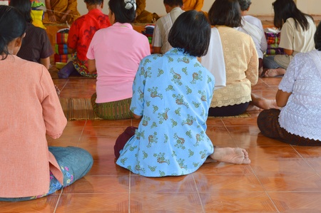 MAHASARAKHAM, THAILAND - APRIL 22   Unidentified monks make religious merit of keeping dead person bone ash in holy place at Nong Wang village temple on April 22, 2013 in Mahasarakham, Thailand のeditorial素材