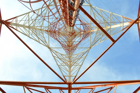 bottom mesh transmission power towerの写真素材