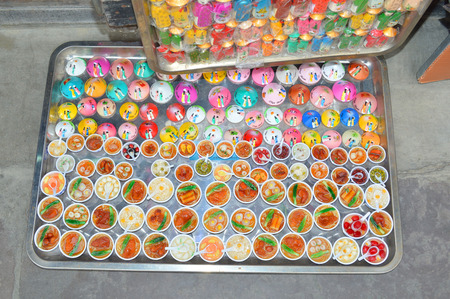 HOI AN, VIET NAM - MARCH 15   Plastic samples of Vietnamese sweet soup that have been sold at the world heritage old town on March 15, 2014 in Quang Nam, Hoi An, Viet Nam  のeditorial素材