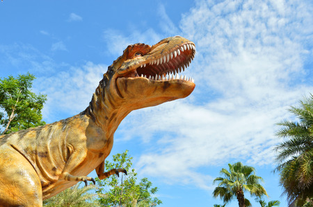dinosaur in tropical forest garden in Kalasin of Thailandの写真素材
