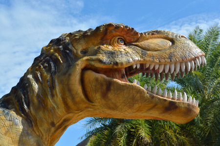 dinosaur in tropical forest garden park and Sirindhorn museum in Kalasin of Thailand のeditorial素材