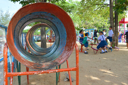 PAYAKKAPHUMPHISAI, MAHASARAKHAM - JUNE 29   Children aged 5-12 years are playing at Prakumarnsuksa...