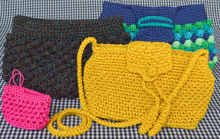 nylon handbags of handicraft manufacturing in Thailandの写真素材