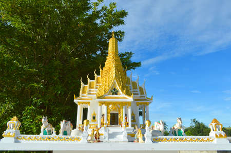 beautiful outdoor spirit house in Thailandの写真素材