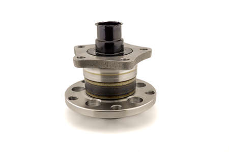 Rear wheel hub assembly isolated on white backgroundの写真素材