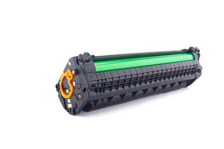 Toner cartridge for laser printer isolated on white backgroundの写真素材