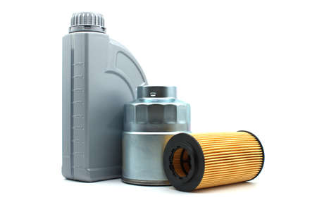 Oil and filter replacing maintenance. Car servicing, automotive industryの写真素材