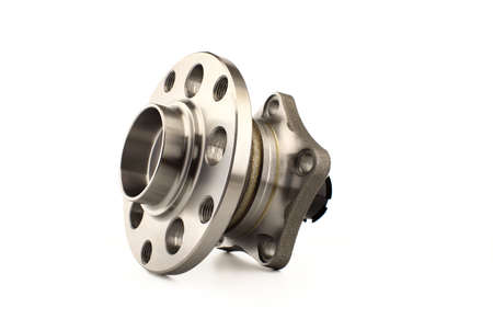 Rear wheel hub assembly isolated on white backgroundの写真素材