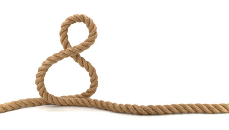 Braided natural jute or hemp rope isolated on white background