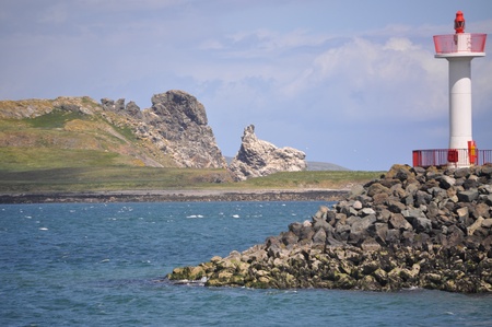the lighthouse in howth near dublin, irelandの写真素材