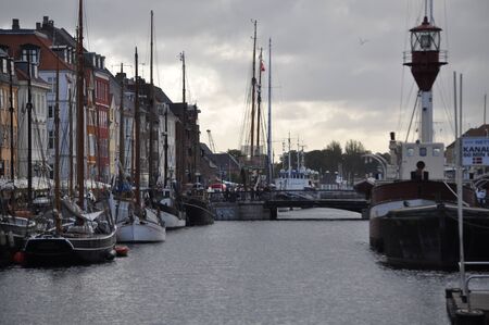 the city of Copenhagen with its houses in Denmarkの写真素材