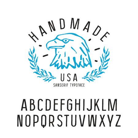 Stock vector set of sanserif font in the style of handmade graphics.のイラスト素材