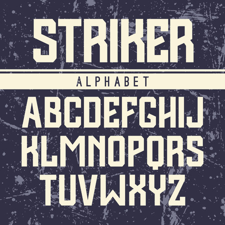 Sans serif font in the sport style. Light font on dark textured backgroundのイラスト素材