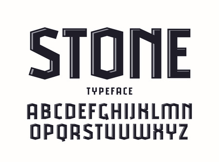 Decorative sanserif font with effect of volumeのイラスト素材